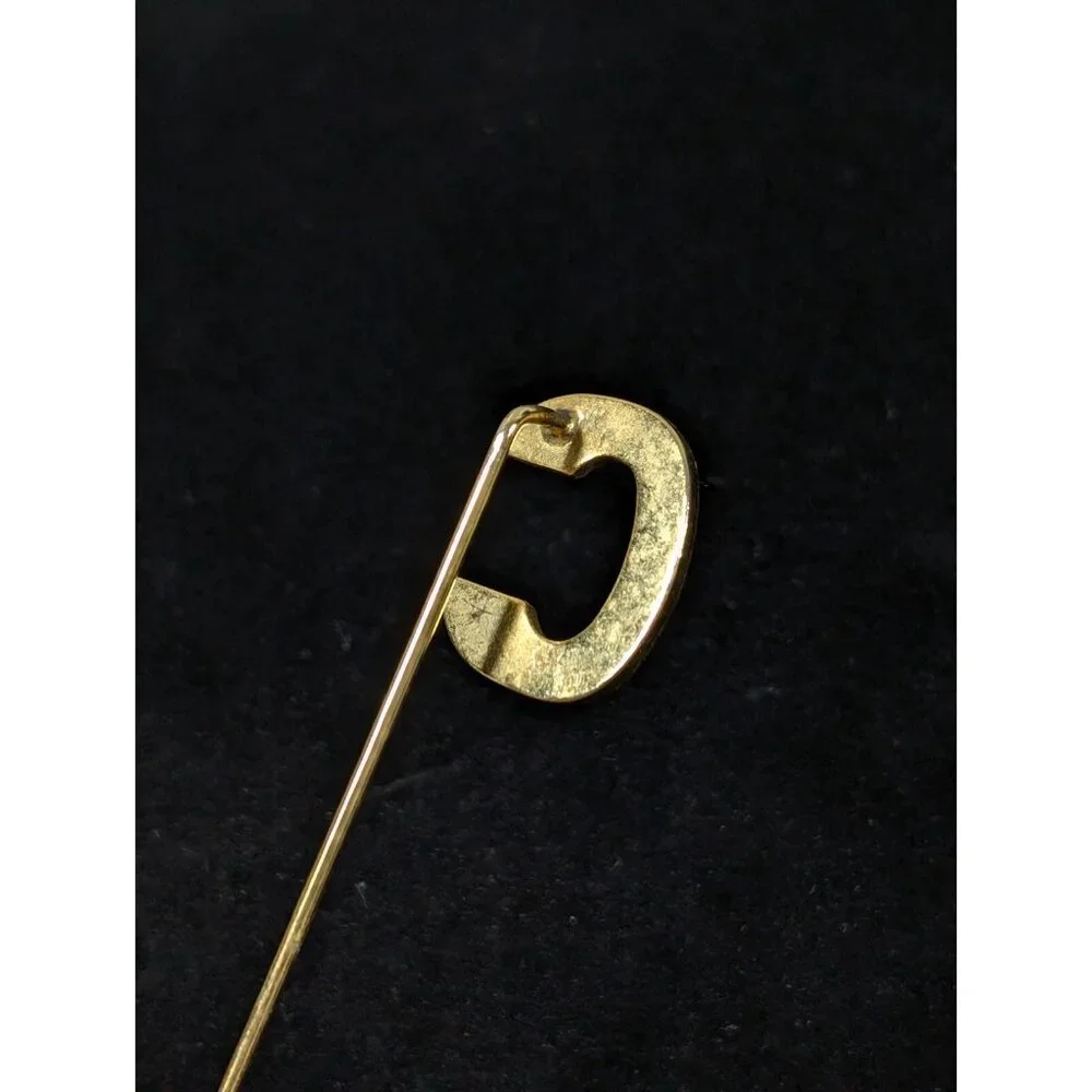 Vintage Gold Tone Initial‎ Letter C Monogram Stick Pin